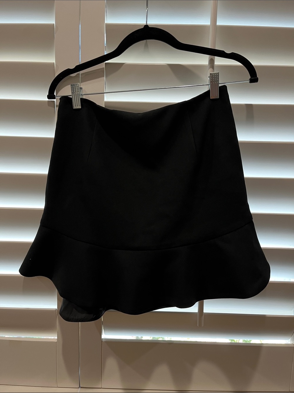Zara Black Mini Skirt with Flounced Hem